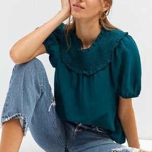 Anthropologie green top XL